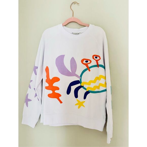 NWT  Stella McCartney Print Cotton Fleece Sweatshirt featuring a crab design Siz - Picture 3 of 5